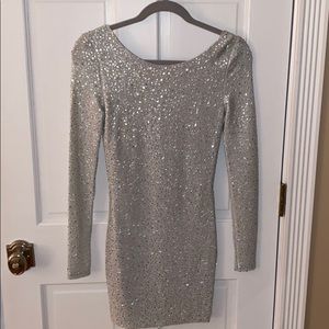 Silver sparkly bodycon dress